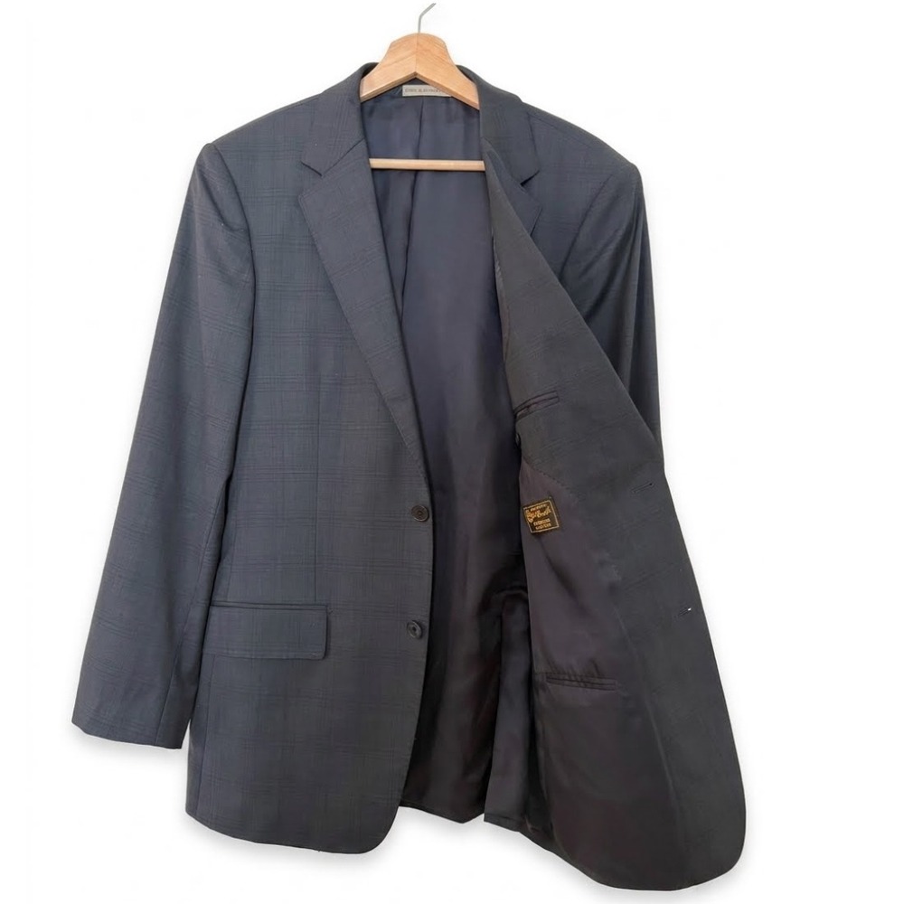 Sarar Loro Piana Blazer 40R Men Gray Glen Plaid Super 130s Wool Sport Coat Italy